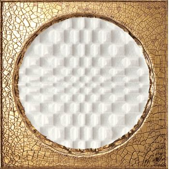 Decor faianta Iris Citta di Faenza 15x15cm 10mm cutie 0.09 metri patrati Bianco Decoro Oro Glossy