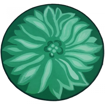 Covor modern Print Mat, poliester, model cu floare verde, 70 cm ieftin