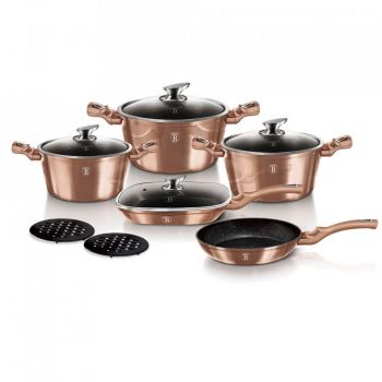 Set oale marmorate 11 piese Rose Gold Berlinger Haus BH 6191 ieftina