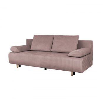 Canapea ZOJA extensibila, 3 locuri, cu lada depozitare, roz, 200x90x87 cm ieftina