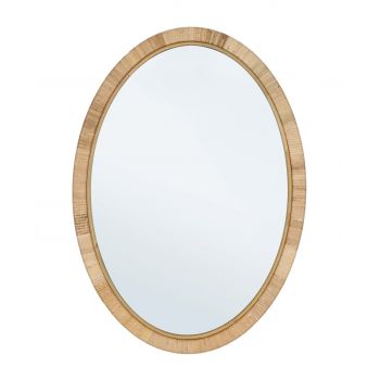Oglinda decorativa Hakima Oval, Bizzotto, 50 x 70 cm, ratan/MDF, natural ieftina