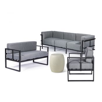 Set mobilier de grădină gri din aluminiu pentru 6 persoane – Bonami Essentials ieftin