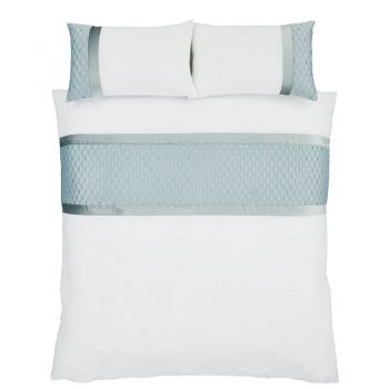 Lenjerie de pat albă/albastră pentru pat dublu 200x200 cm Sequin Cluster – Catherine Lansfield ieftina