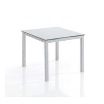 Masă de dining extensibilă cu blat din sticlă 90x90 cm New Daily – Tomasucci