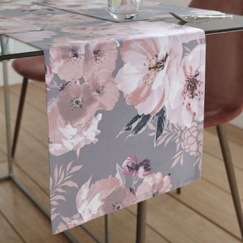Napron de masă din bumbac 32x220 cm Dramatic Floral – Catherine Lansfield
