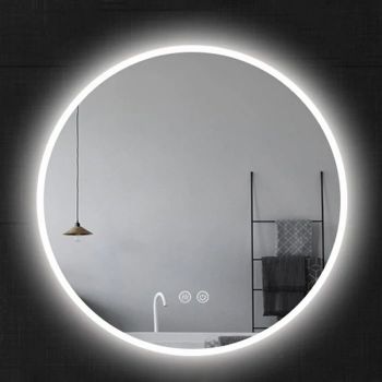 Oglinda rotunda cu iluminare LED si dezaburire 90 cm Fluminia, Calatrava la reducere