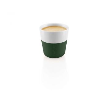 Set de 2 cești de espresso din porțelan verde și alb de 80 ml - Eva Solo