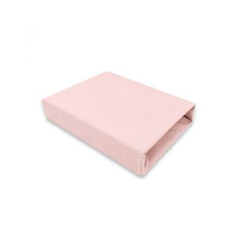Cearceaf cu elastic Qmini pentru patut co-sleeper Theo 85x46 cm din bumbac Powdery pink la reducere