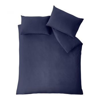 Lenjerie de pat albastru-închis pentru pat de o persoană 135x200 cm So Soft Easy Iron – Catherine Lansfield ieftina