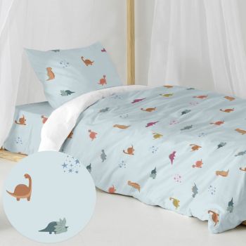 Lenjerie de pat pentru copii din bumbac pentru pat de o persoană 140x200 cm Mini dinosaur – Happy Friday