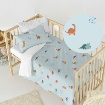 Lenjerie de pat pentru copii din bumbac pentru pătuț 100x120 cm Mini dinosaur – Happy Friday
