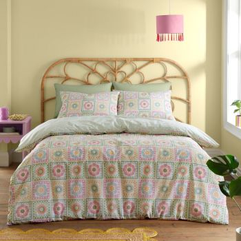 Lenjerie de pat pentru pat de o persoană 135x200 cm Crochet Print – Catherine Lansfield