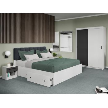 Set dormitor 4 piese Odin Alb/Antracit C37 ieftin