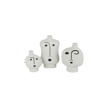 J-Line set de vaze decorative Face Abstract 3-pack