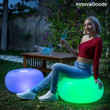 Taburet gonflabil cu LED Multicolor si Telecomanda Pulight, InnovaGoods, RBG, Ø50 x 30 cm ieftin