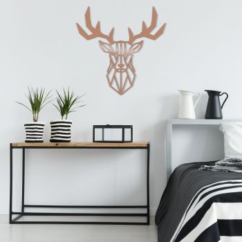Accesoriu metal decorativ de perete Deer2 - Copper, Cupru, 2x51x51 cm