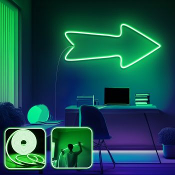Aplica de Perete Neon Arrow - Large - Green, Verde, 3x33.5x70 cm