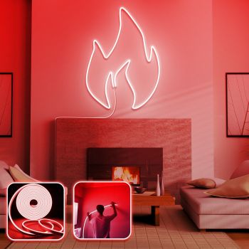 Aplica de Perete Neon Fire - Large , Roșu