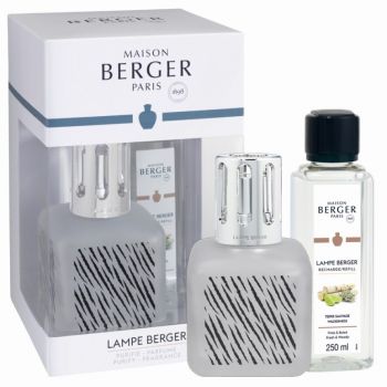 Set Berger lampa catalitica Glacon Zebra cu parfum Terre Sauvage