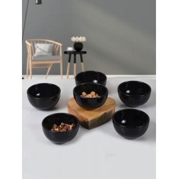 Set farfurii cu sos Bulut Black Snack / Sauce Bowl 8 Cm 6 Pieces, Negru, 8 cm