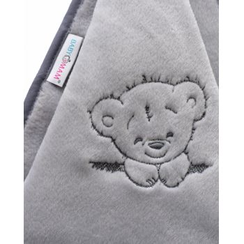 Paturica pufoasa pentru copii Premium Retro Bears Grey 75x100 cm