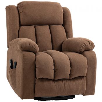 HOMCOM Scaun cu ridicare si inclinare pentru batrani, scaun cu ridicare tapitat din material rezistent pentru sufragerie cu telecomanda