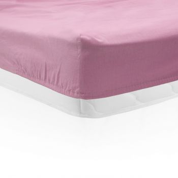 Cearceaf de pat cu elastic Heinner Home, 140x200 cm, bumbac, roz ieftin
