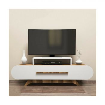 Comoda TV Rose, 145x36.8x49.8 cm - Nuc/Alb ieftina