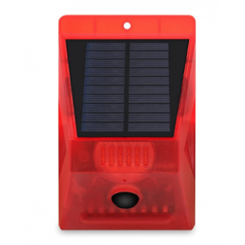 Lampa solara cu alarma pentru protectie cu senzor de miscare telecomanda rosie la reducere
