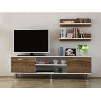 COMODA TV Milandra, Alb, 150x43x29,5 cm ieftina