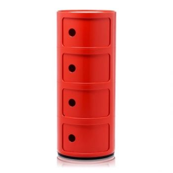 Comoda modulara Kartell Componibili 4 design Anna Castelli Ferrieri rosu ieftina