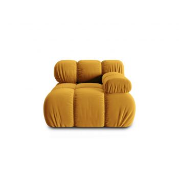 Modul canapea dreapta 1 loc, Bellis, Micadoni Home, BL, 94x94x63 cm, catifea, galben