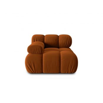 Modul canapea stanga 1 loc, Bellis, Micadoni Home, BL, 94x94x63 cm, catifea, caramiziu ieftina