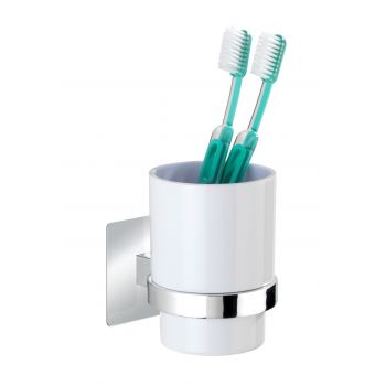 Suport pentru periute si pasta de dinti, Wenko, Turbo-Loc®, 7 x 10 x 9.5 cm, plastic/inox