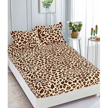 Husa de pat cu elastic cocolino + 2 Fete de Perna, Leopard