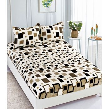 Husa de pat cu elastic cocolino + 2 Fete de Perna, Squares Color