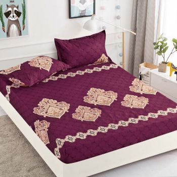 Husa de pat cu elastic din Bumbac Finet + 2 Fete de Perna, Royal