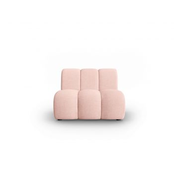 Modul canapea 1 loc fara cotiere, Lupine, Micadoni Home, BL, 90x87x70 cm, poliester chenille, roz