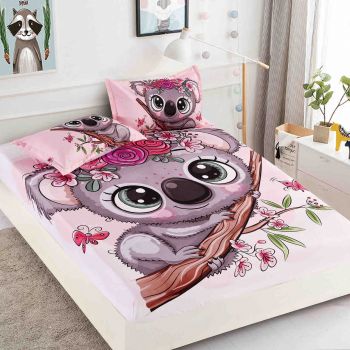 Husa de pat cu elastic + 2 Fete de Perna 160x200, Koala