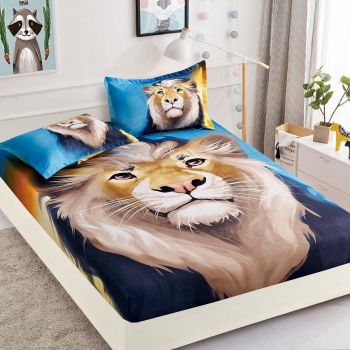 Husa de pat cu elastic + 2 Fete de Perna, Lion