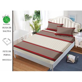 Husa de pat cu elastic 180x200 din Bumbac Finet + 2 Fete de Perna - Brown Design ieftin