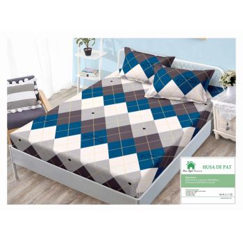 Husa de pat cu elastic 180x200 din Bumbac Finet + 2 Fete de Perna - Dreams