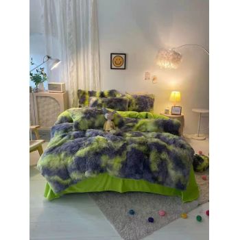 Lenjerie pat super pufoasa COCOLINO Fluffy 6 Piese - Green