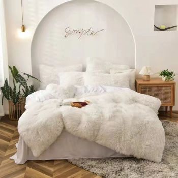 Lenjerie pat super pufoasa COCOLINO Fluffy 6 Piese - White ieftina
