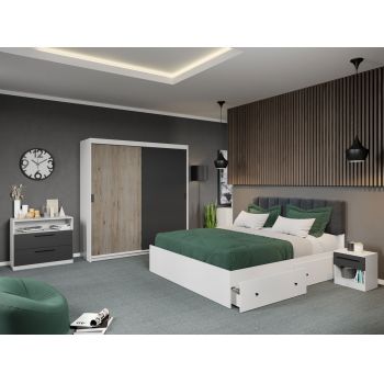 Set dormitor complet Gri+San Remo - Karin - C10