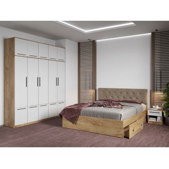 Set dormitor complet Stejar Auriu - Madrid - C85 ieftin