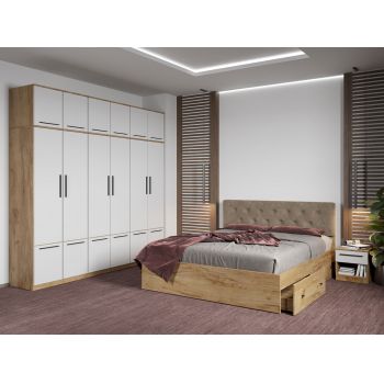 Set dormitor complet Stejar Auriu - Madrid - C91 ieftin