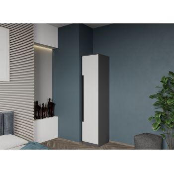 Dulap dormitor 1 Gri cu Alb 41 x 192,5 cm - Dallas ieftin