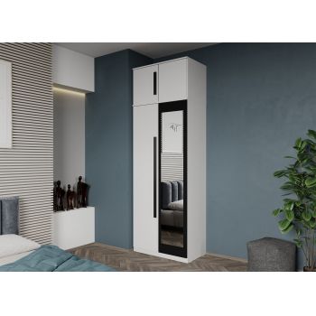 Dulap dormitor 2 usi Alb+oglinda 83 x 240,3 cm - Dallas