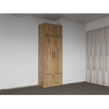 Dulap dormitor Stejar Auriu 2U cu suprapozabil - Madrid ieftin